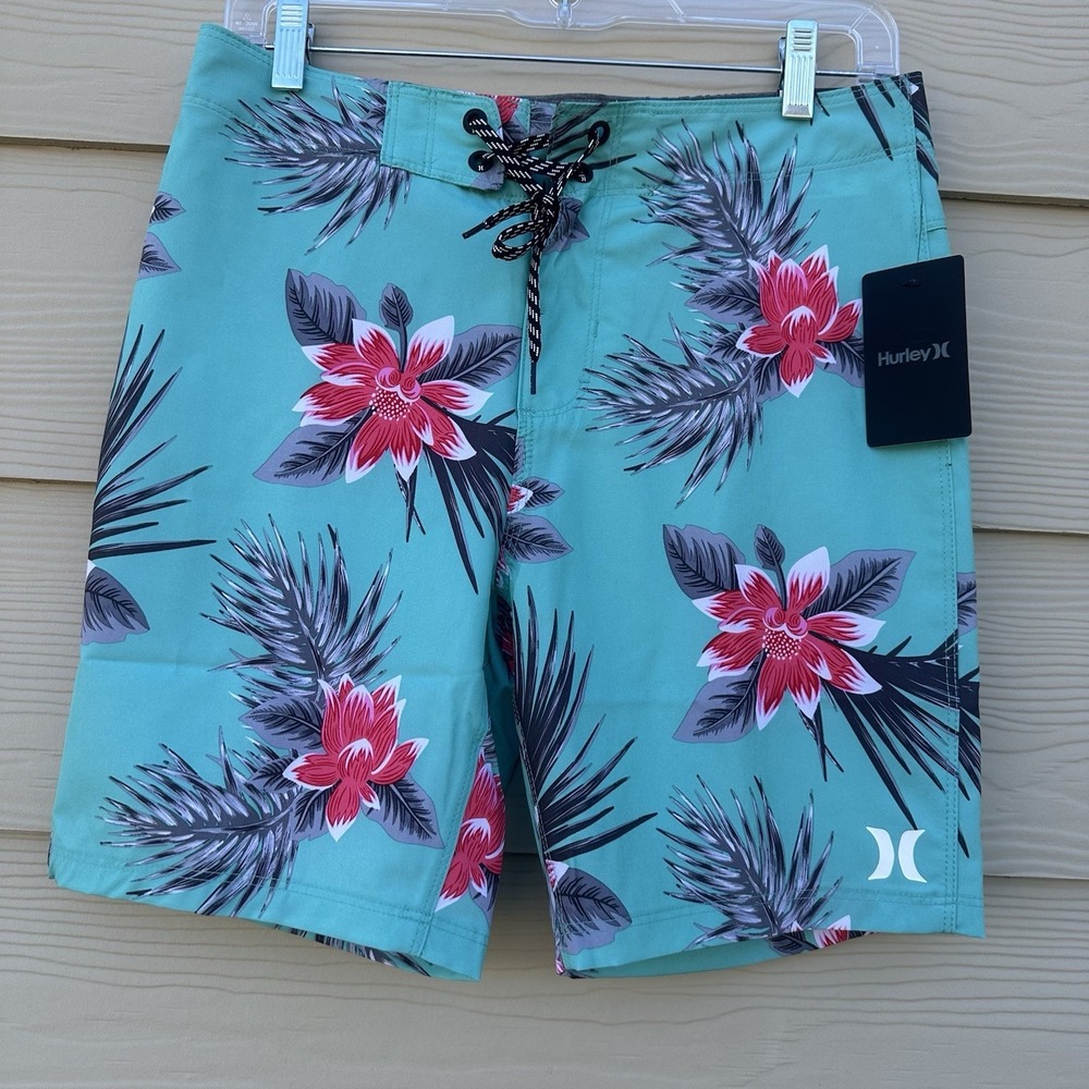 NWT! Hurley Tropical Board Shorts Surf Swim Trunks Mens‎ 28 Floral Hawaiian